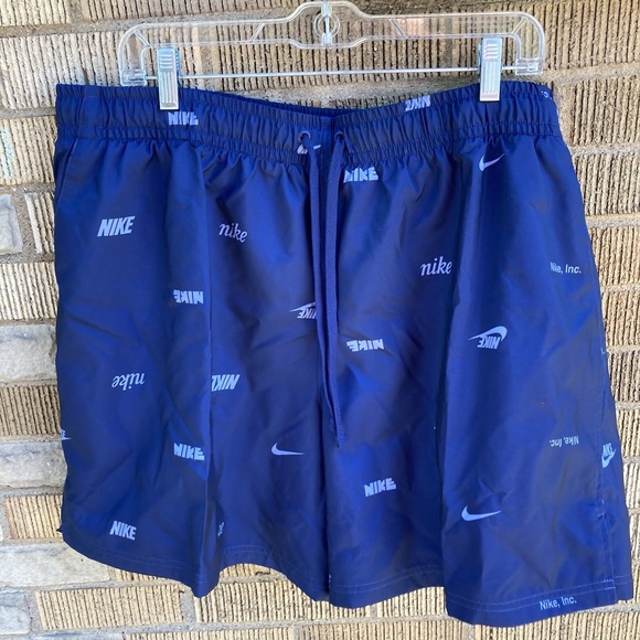 Nike Other - Nike‎ Men's Club Woven Allover Print Flow Shorts Size 2XL Slate Blue Workout